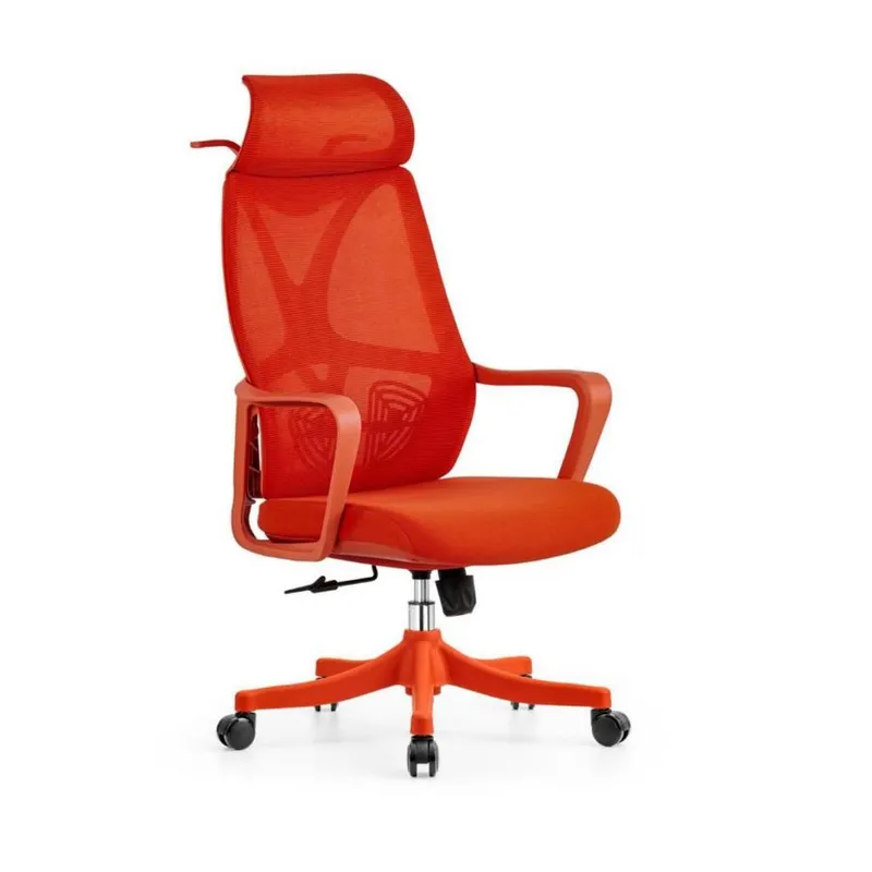 Fashionable Minimalist Red Plastic Mesh Chair Comfortable Office Chair