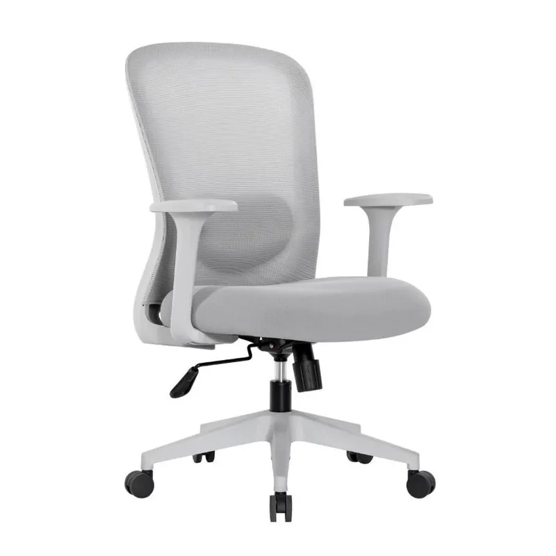 Fashionable Minimalist White Gray Plastic Mesh Chair Comfortable Office Chair